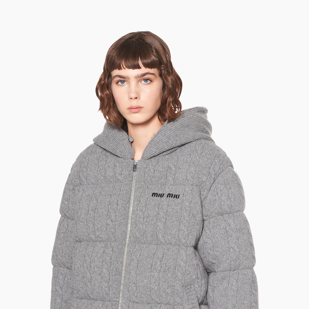 Hooded cashmere down jacket - 5