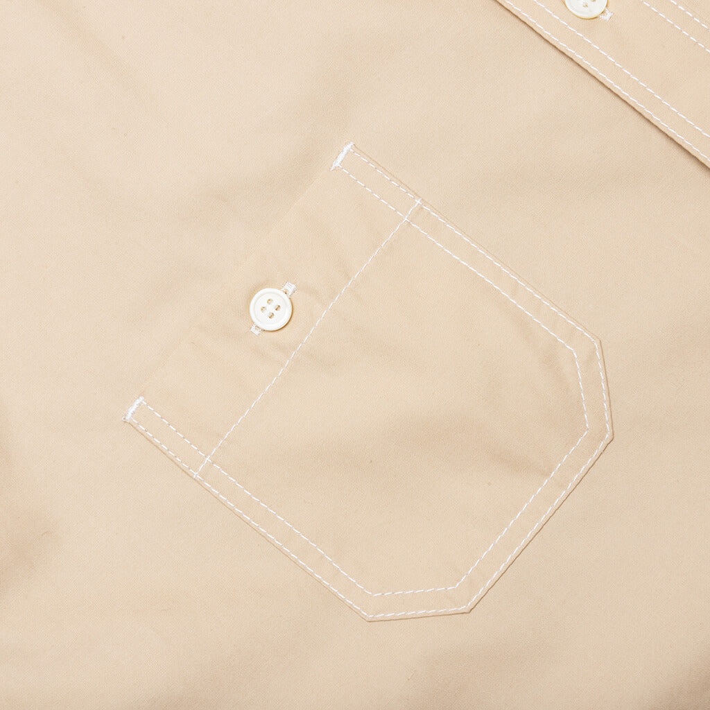 TWO TONE BUTTON UP SHIRT - BEIGE - 6