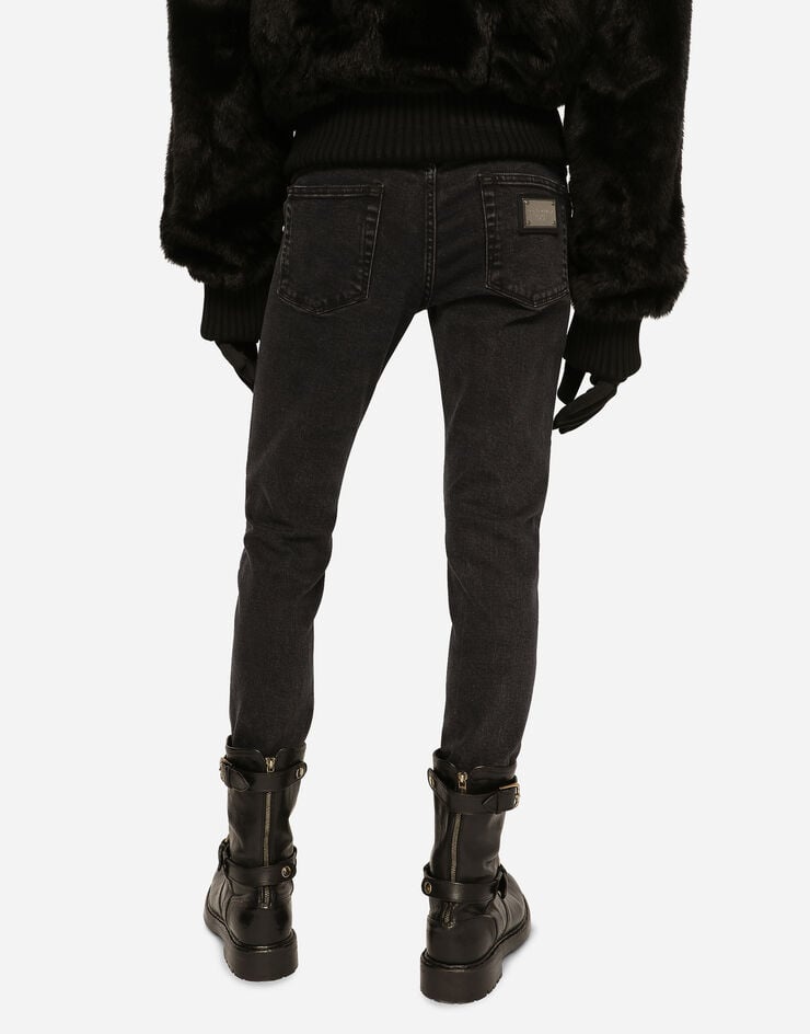 Washed skinny fit stretch denim jeans - 4
