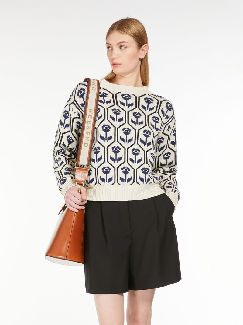 ODEON Jacquard-knit cotton sweater 5