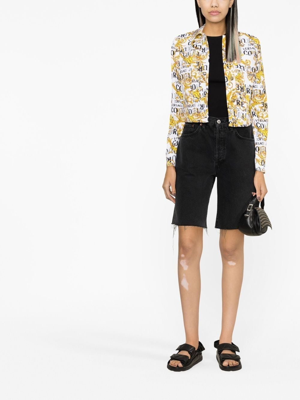 logo-print cropped jacket - 2