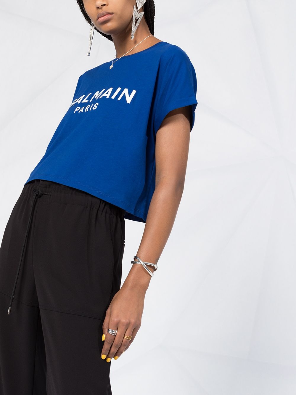 cropped logo print T-shirt - 5