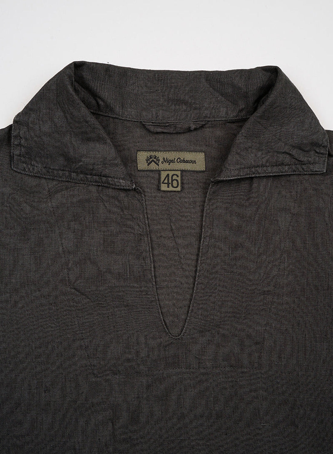 French Pullover Shirt Hemp in Charcoal Grey - 5