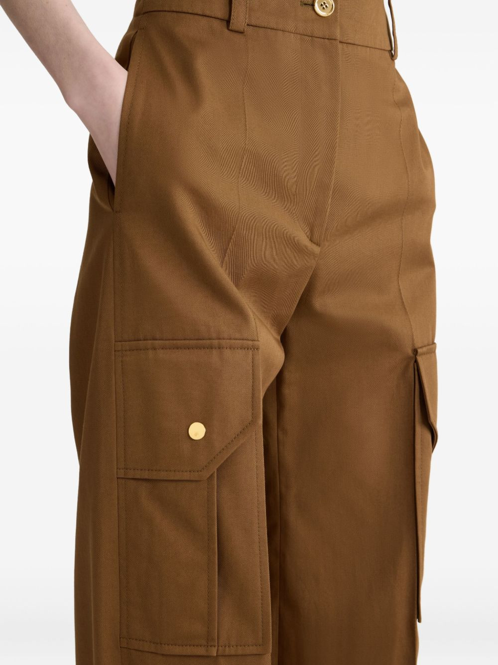 cargo-pocket flared trousers - 4