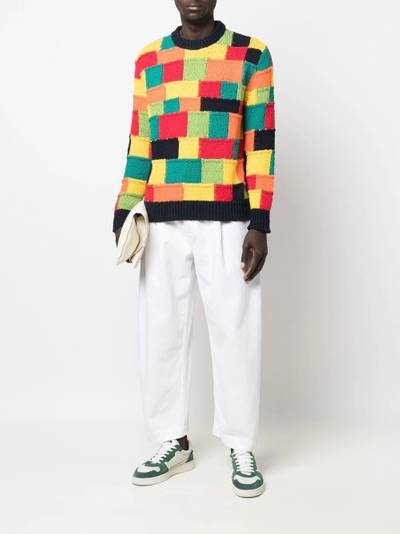 Alanui crew-neck patchwork jumper outlook