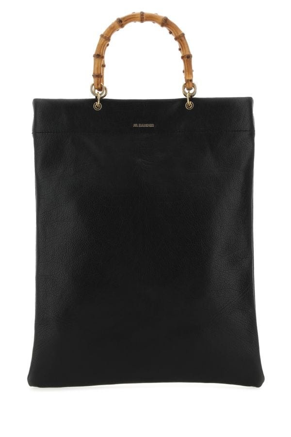 JIL SANDER Black Leather Medium Shopping Bag - 1