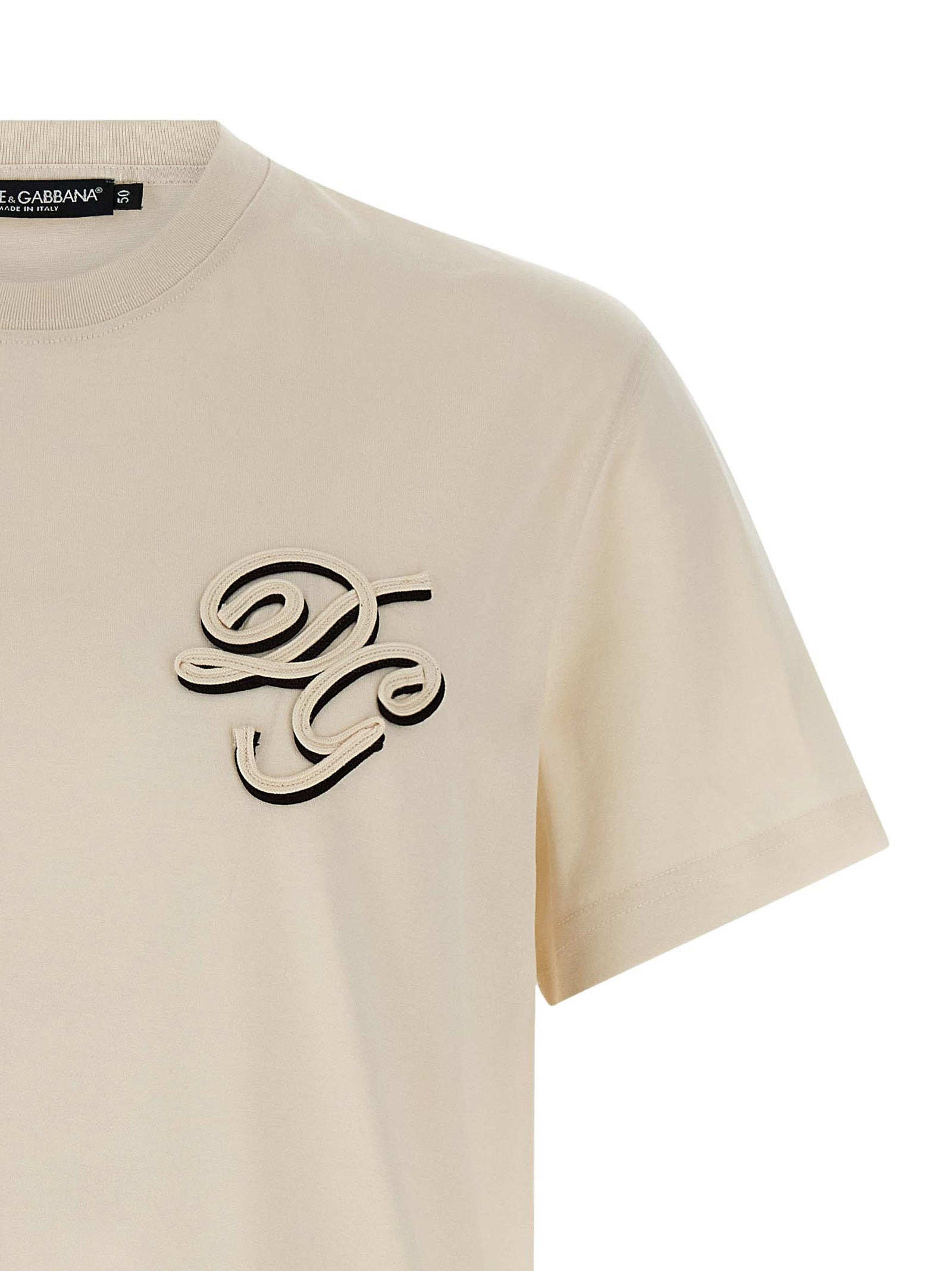 Dolce & Gabbana Men Double Embroidery T-Shirt - 3