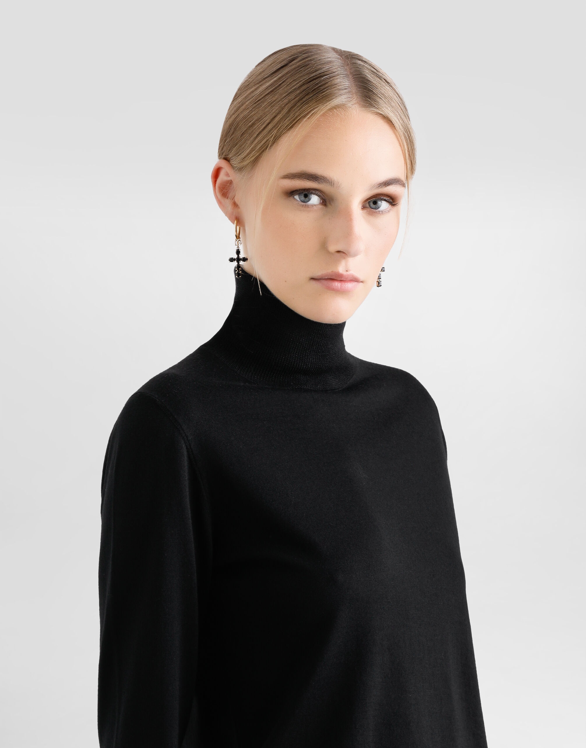 Wool turtle-neck sweater with DG logo embroidery - 5