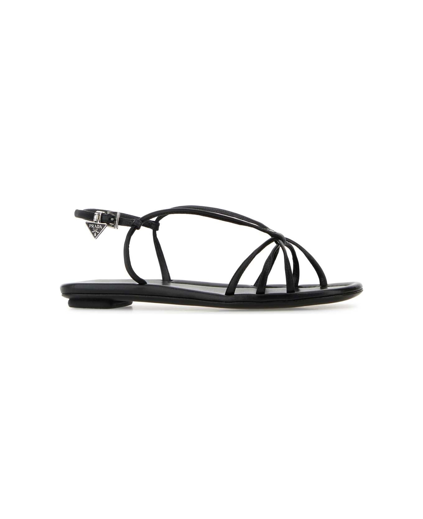 Black Leather Sandals - 2