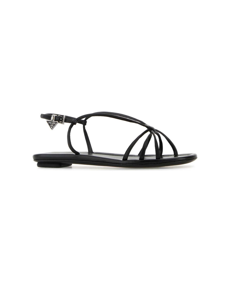Prada Black Leather Sandals outlook