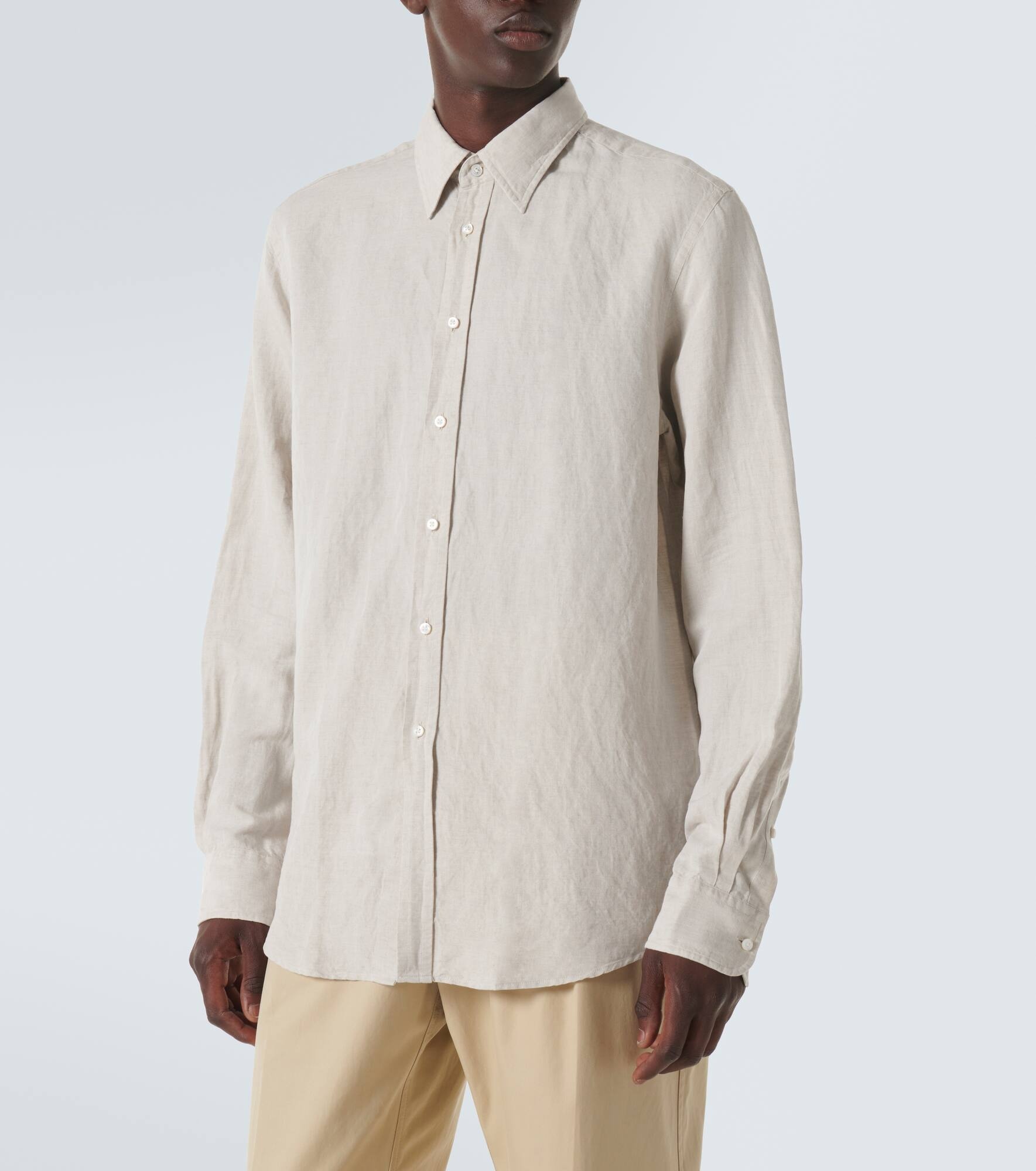 Linen-blend shirt - 3