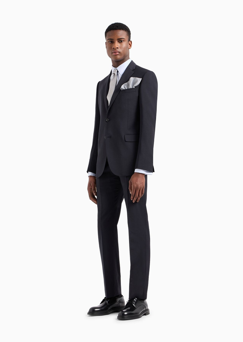 EMPORIO ARMANI Single-breasted, slim-fit suit in natural stretch light wool outlook