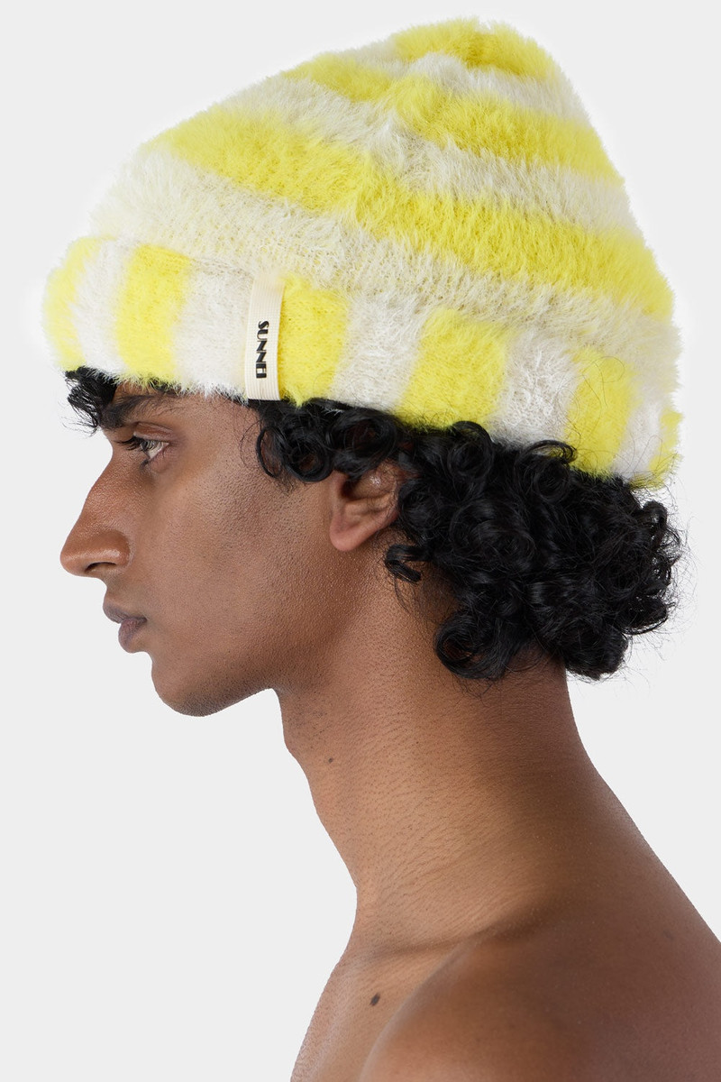 SUNNEI STREGATTO BEANIE / beige & yellow outlook