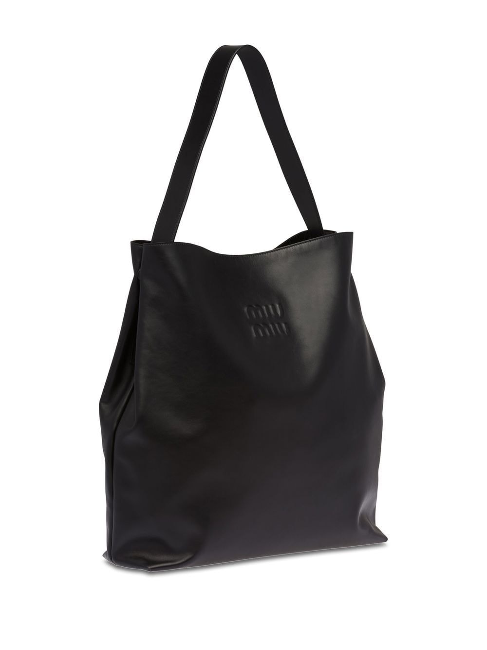 debossed-logo leather shoulder bag - 3