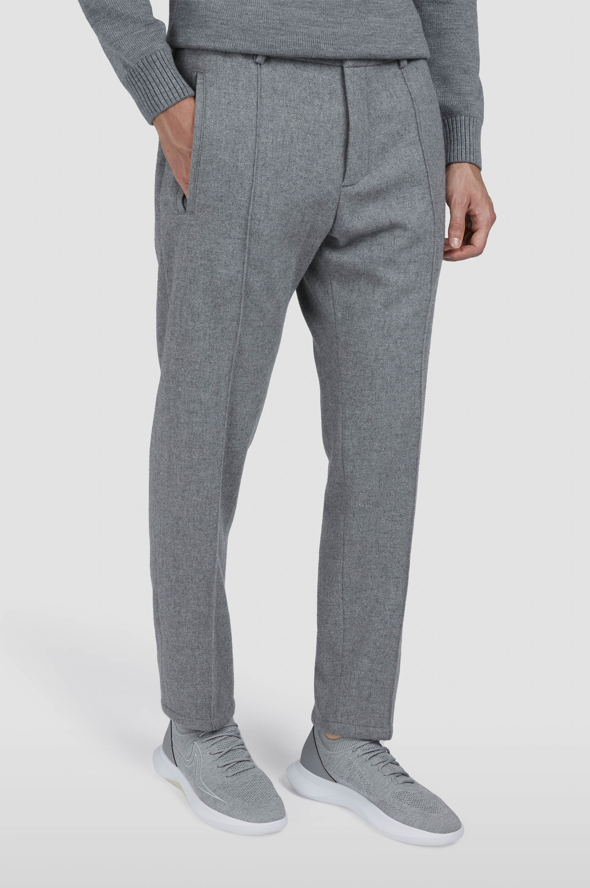 WOOL CASHMERE CHINO TROUSERS WITH COULISSE - 6