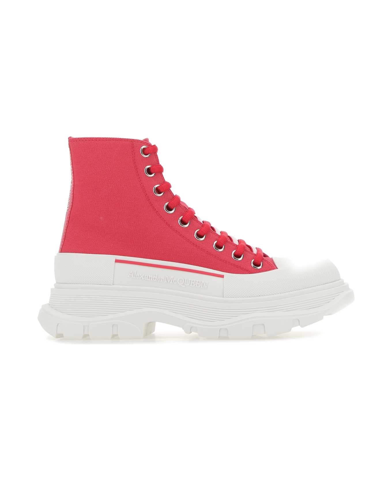 Fuchsia Canvas Tread Slick Sneakers - 1