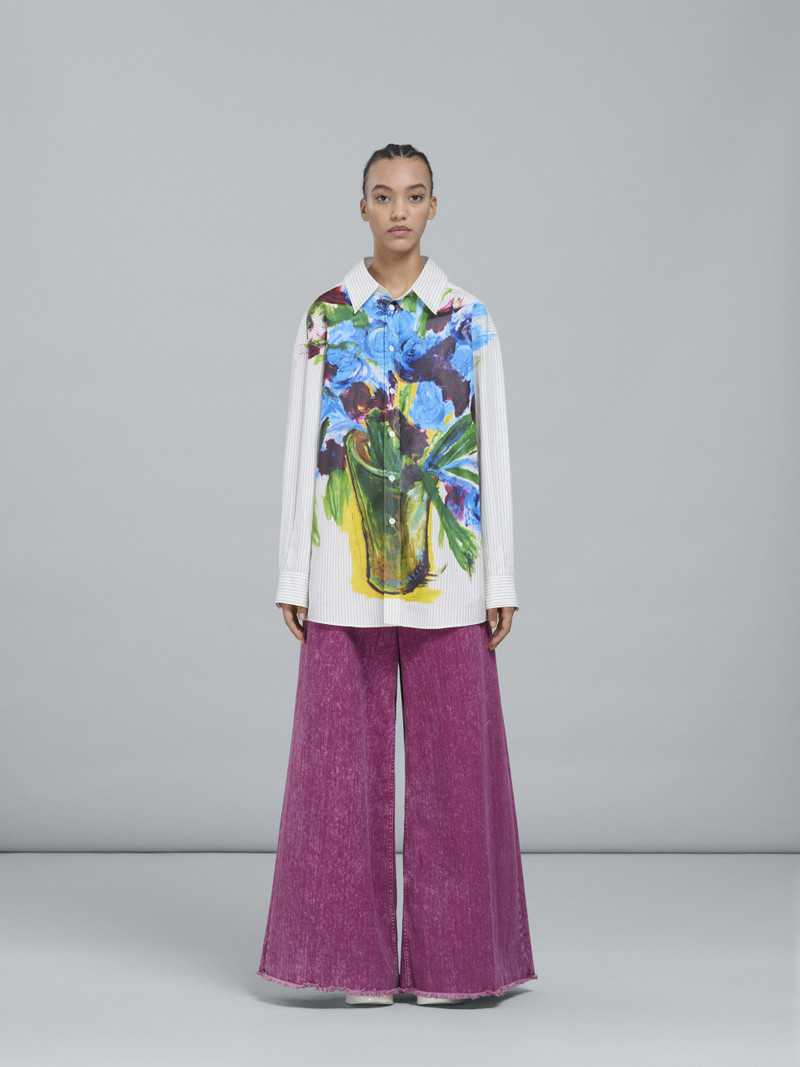 Marni PINK DENIM WIDE-LEG TROUSERS outlook