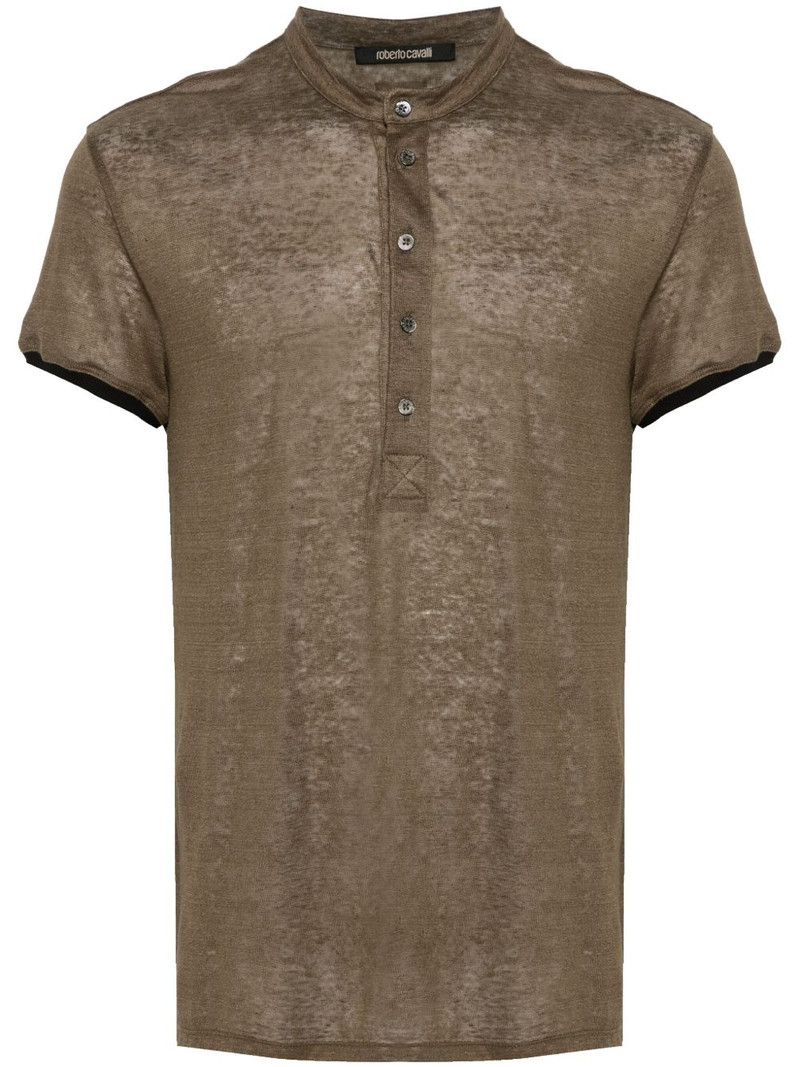 semi-sheer cotton polo shirt 1