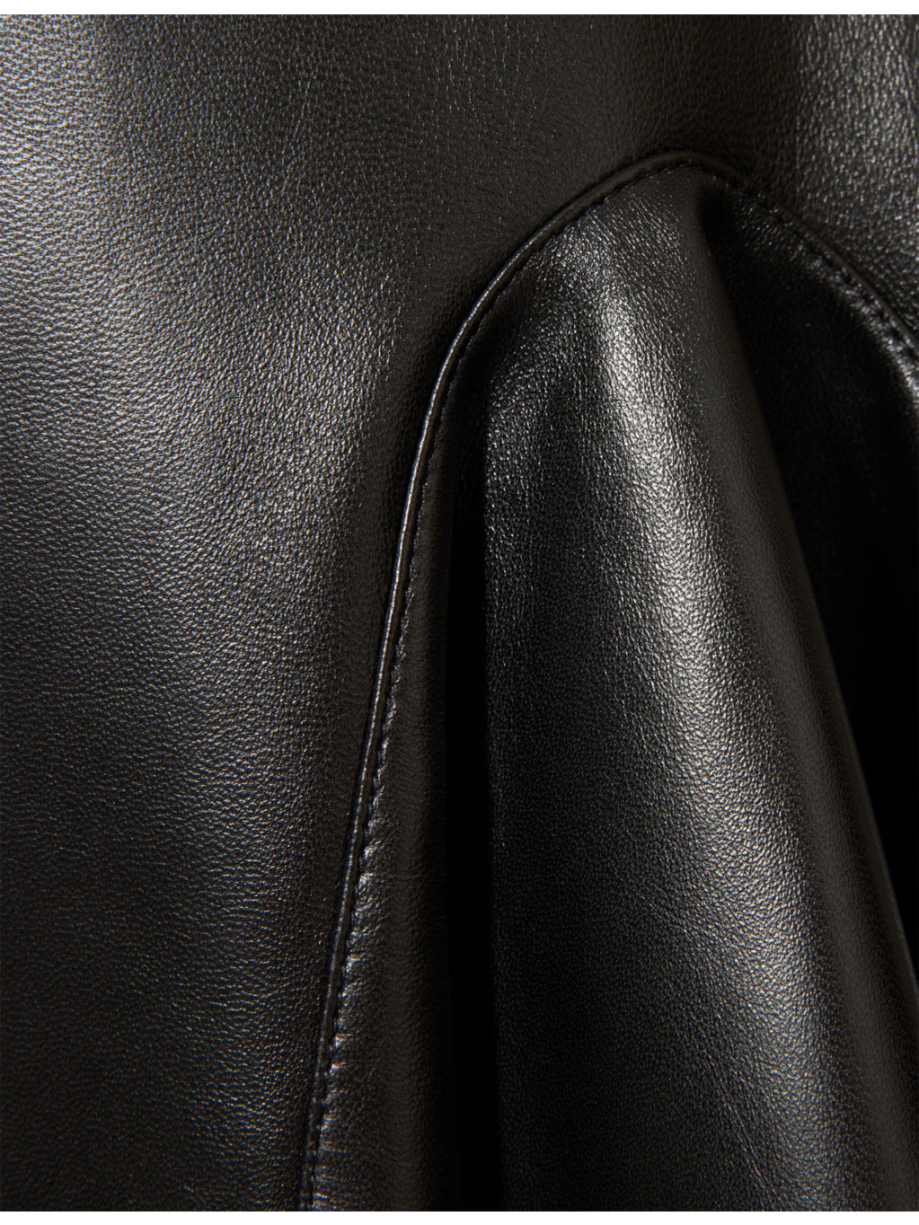Asymmetrical Pleated Leather Mini Skirt - 6