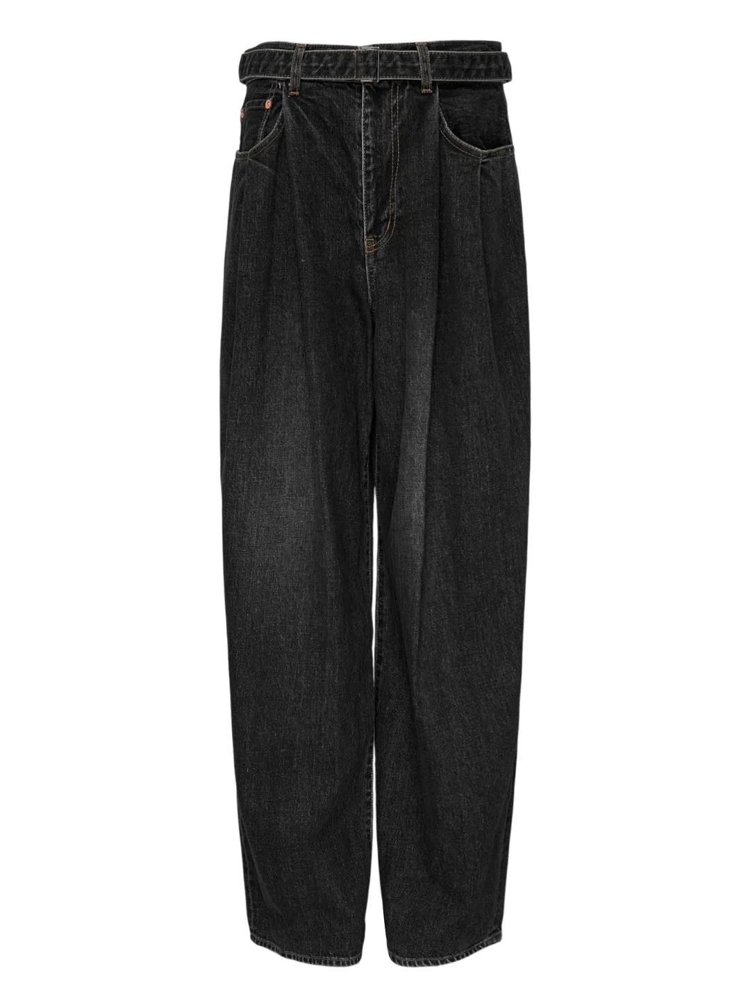 Belted Wide-Leg Denim Jeans - 1
