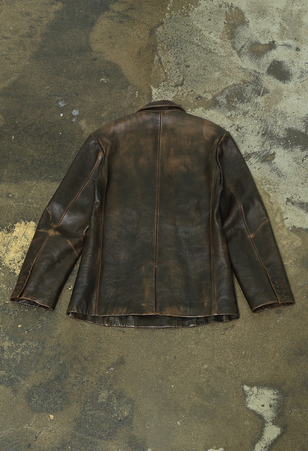 LEATHER DOUBLE BREASTED BLAZER - 4