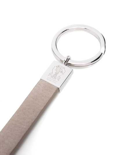Brunello Cucinelli logo-engraved leather keychain outlook
