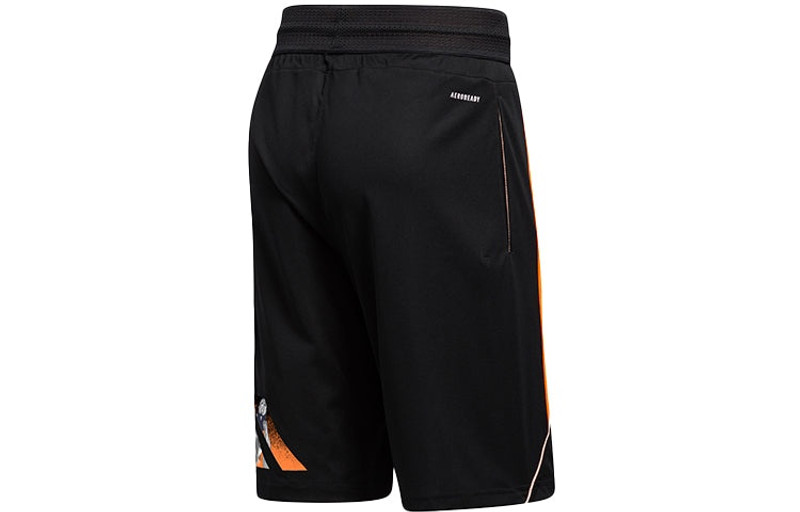adidas adidas Hdn Gu Kick 365 Contrasting Colors Printing Loose Basketball Sports Shorts Black GC7200 outlook