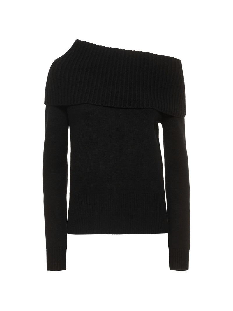 asymmetric-neckline cashmere sweater 1