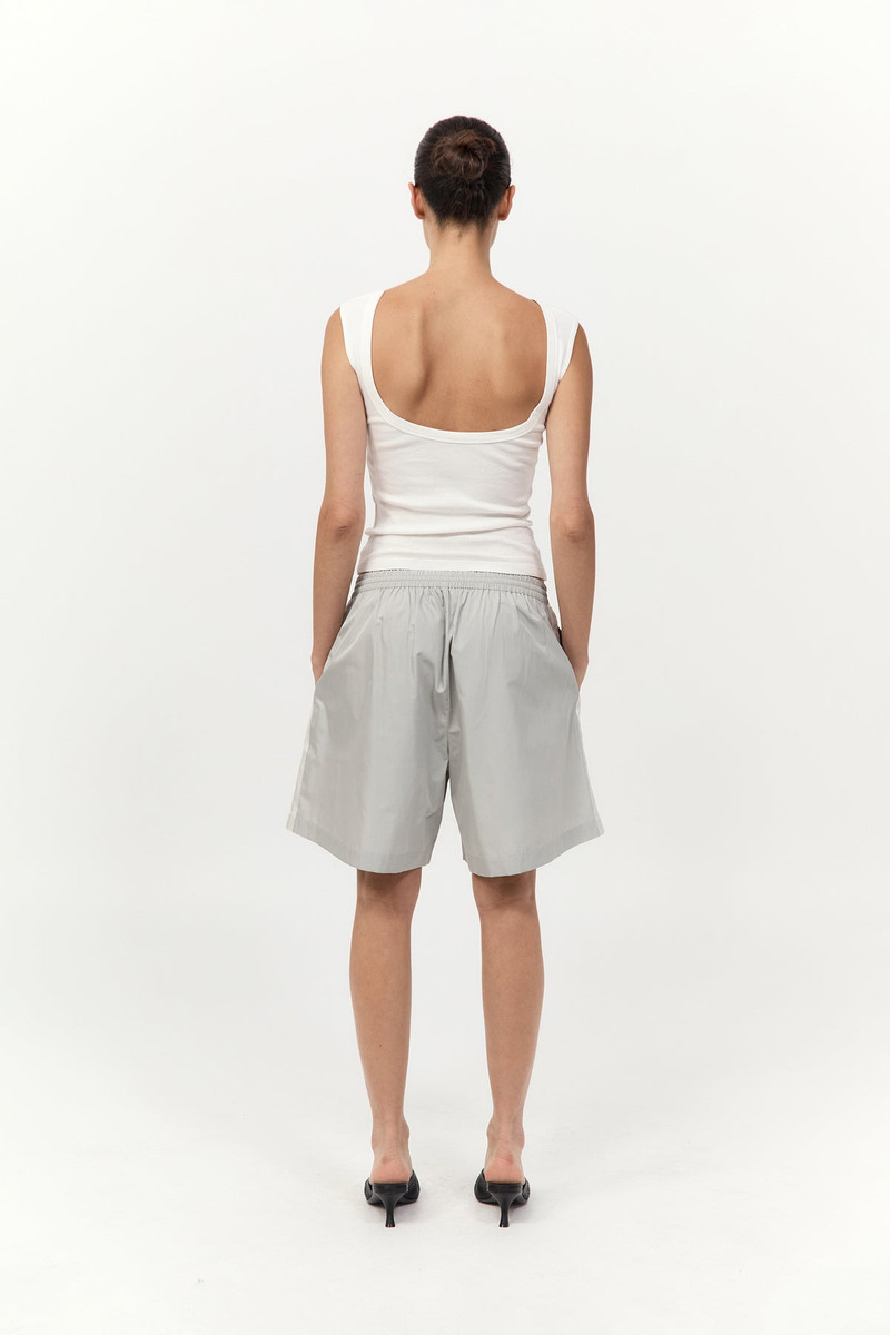 Paper Taffeta Short - Silver / Off White 5