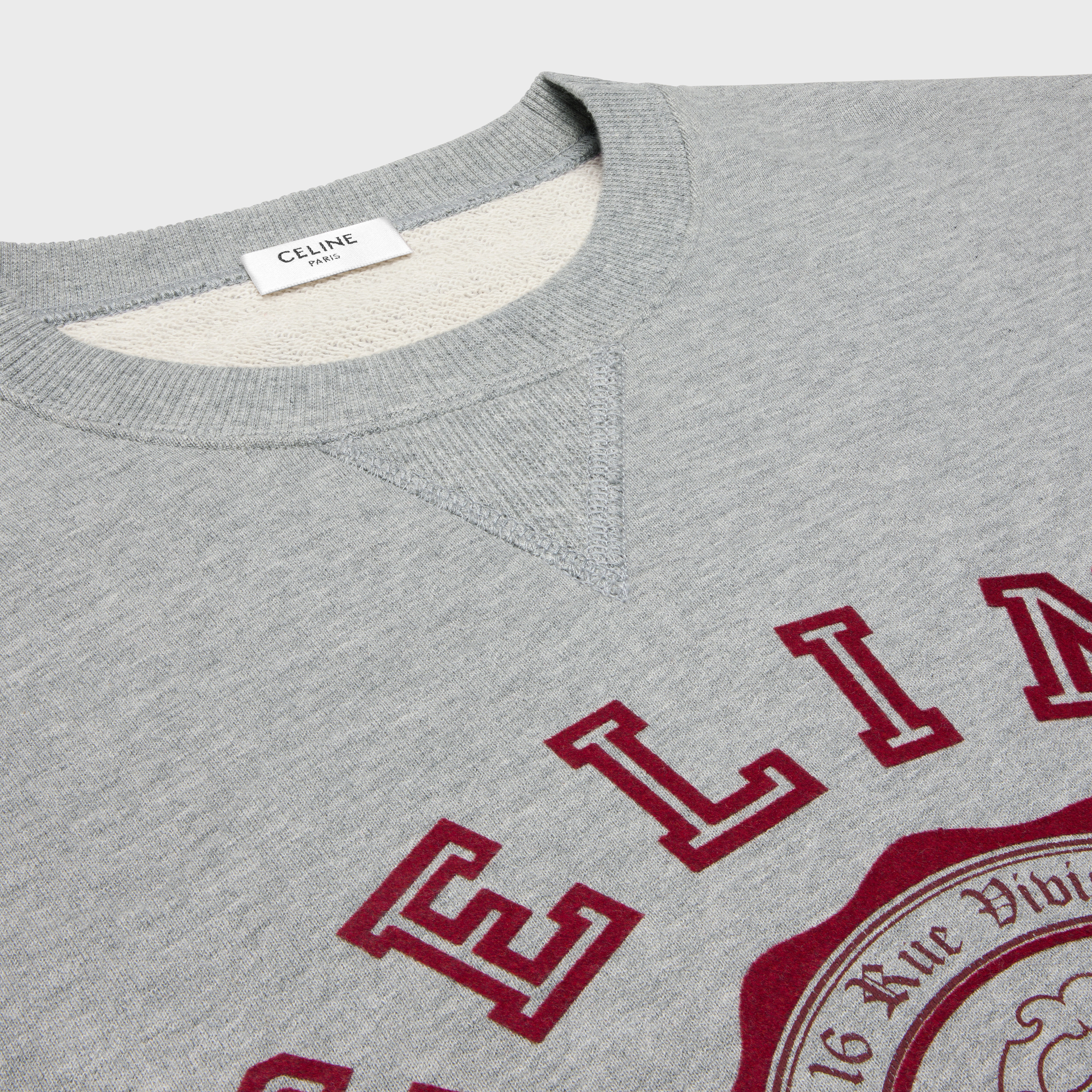 celine blason loose sweatshirt in cotton fleece - 3