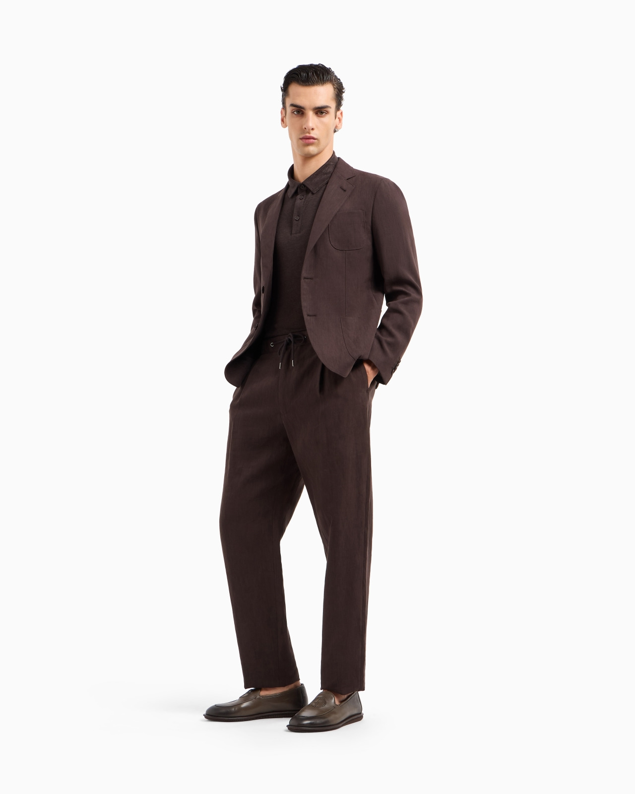 Upton line single-breasted jacket in pure linen canvas - 2