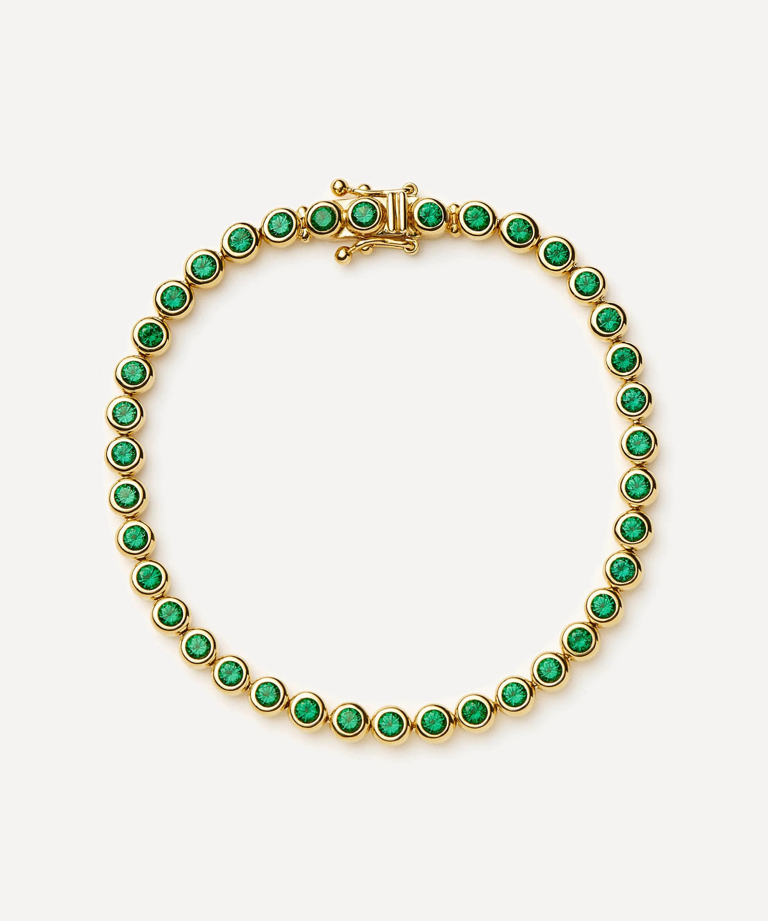 18ct Gold-Plated Vermeil Silver Tennis Round Bracelet - 1