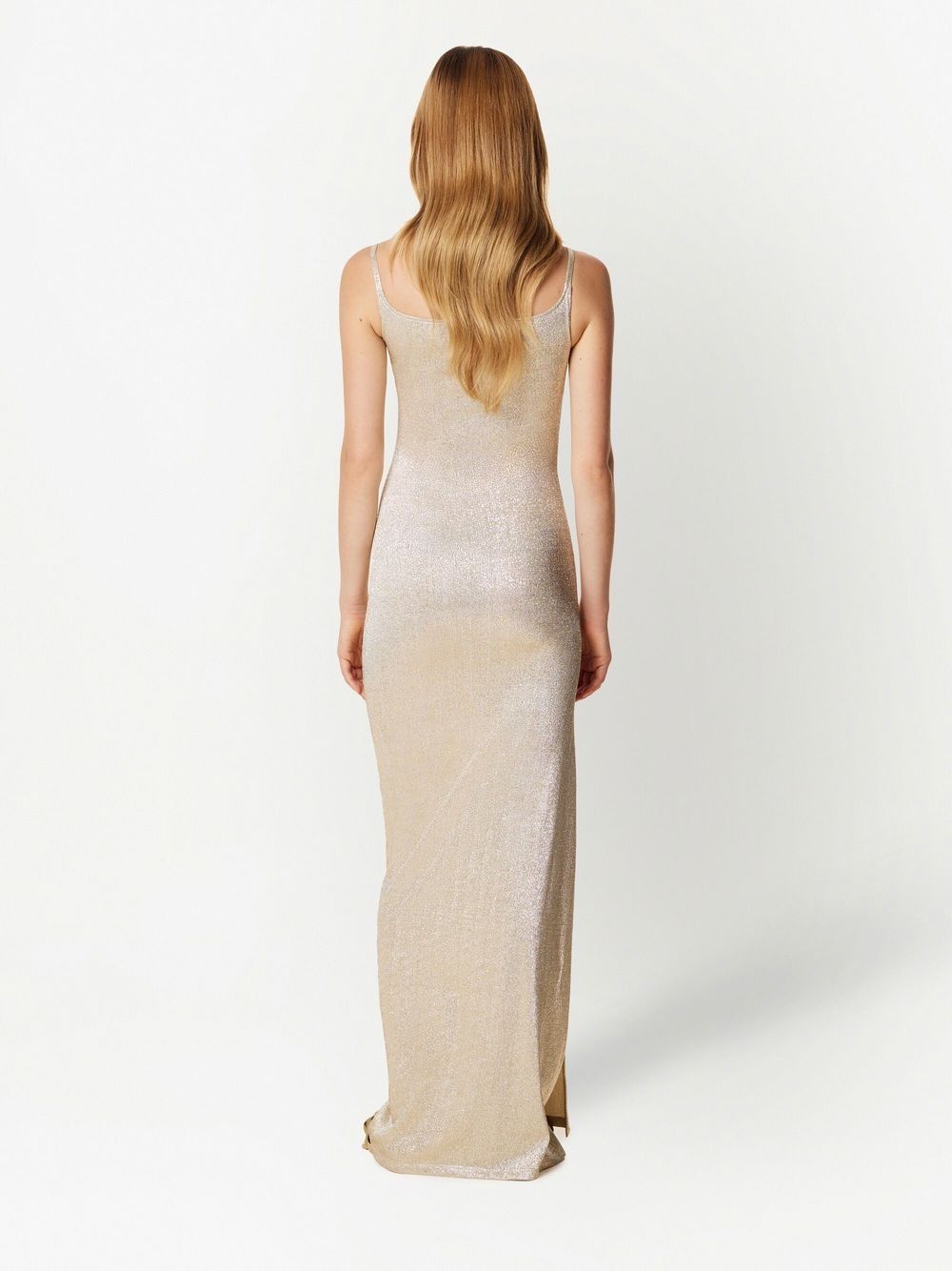 button-embellished ruched maxi dress - 3