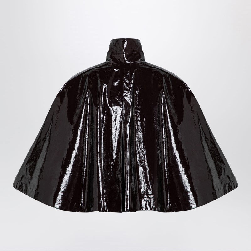 SHORT BROWN SHINY COTTON CAPE - 2