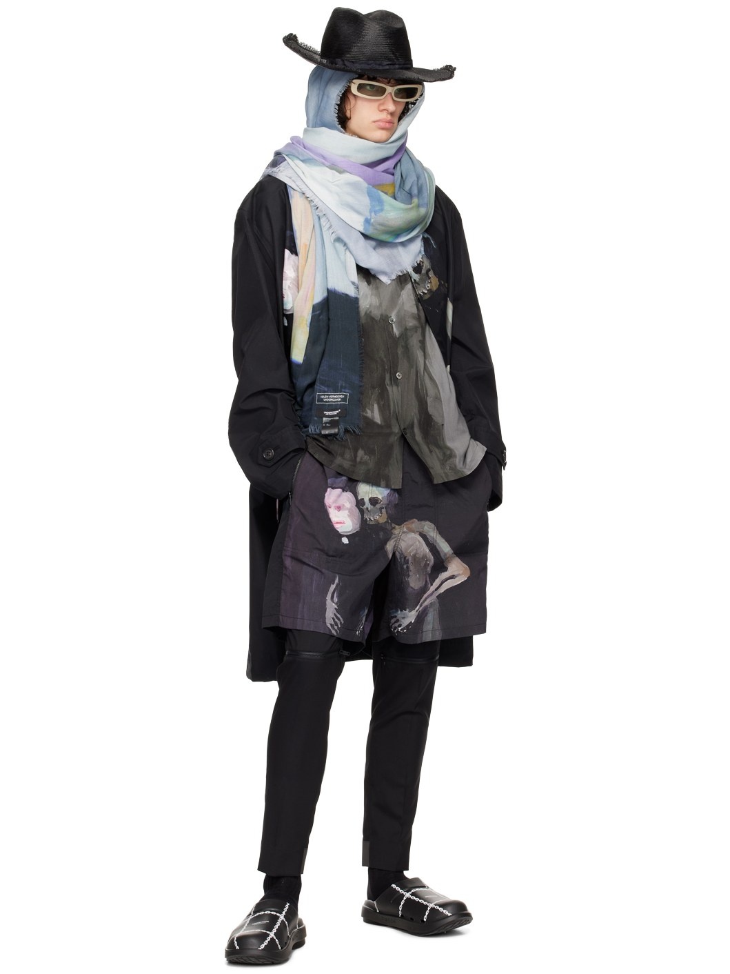 Black Print Coat - 4
