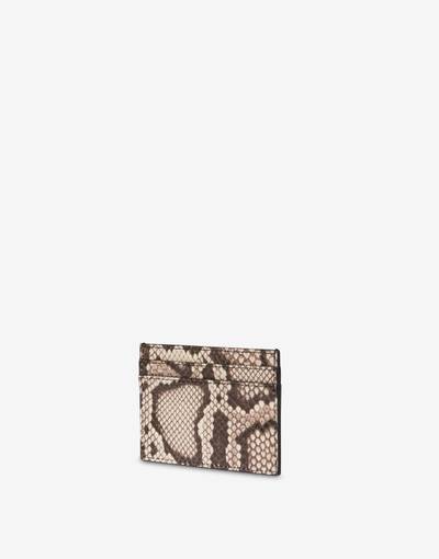 Moschino LETTERING LOGO PYTHON-PRINT CARD HOLDER outlook