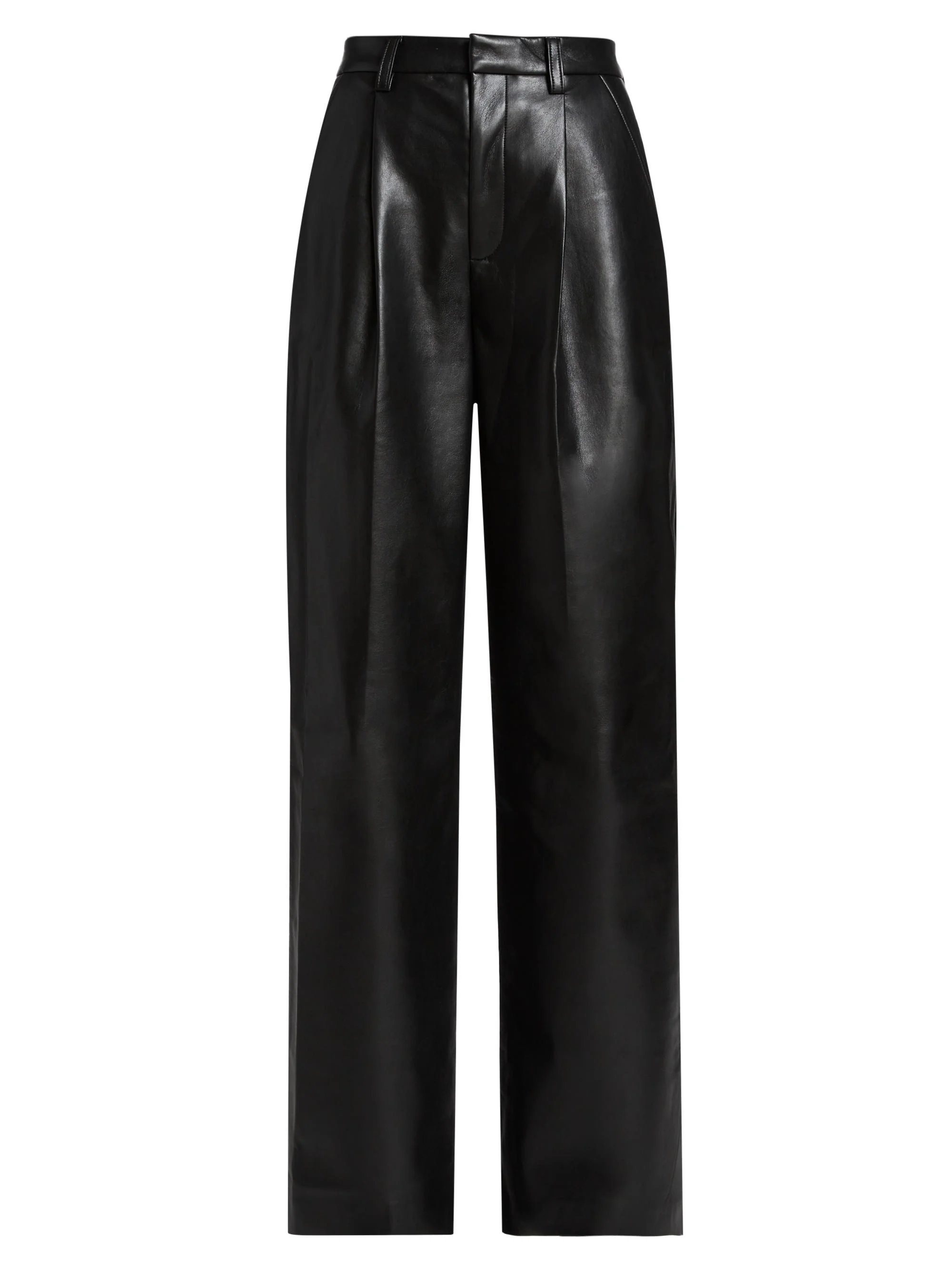 Women's Carmen Faux Leather Pants - Black Recycled Leather - 1