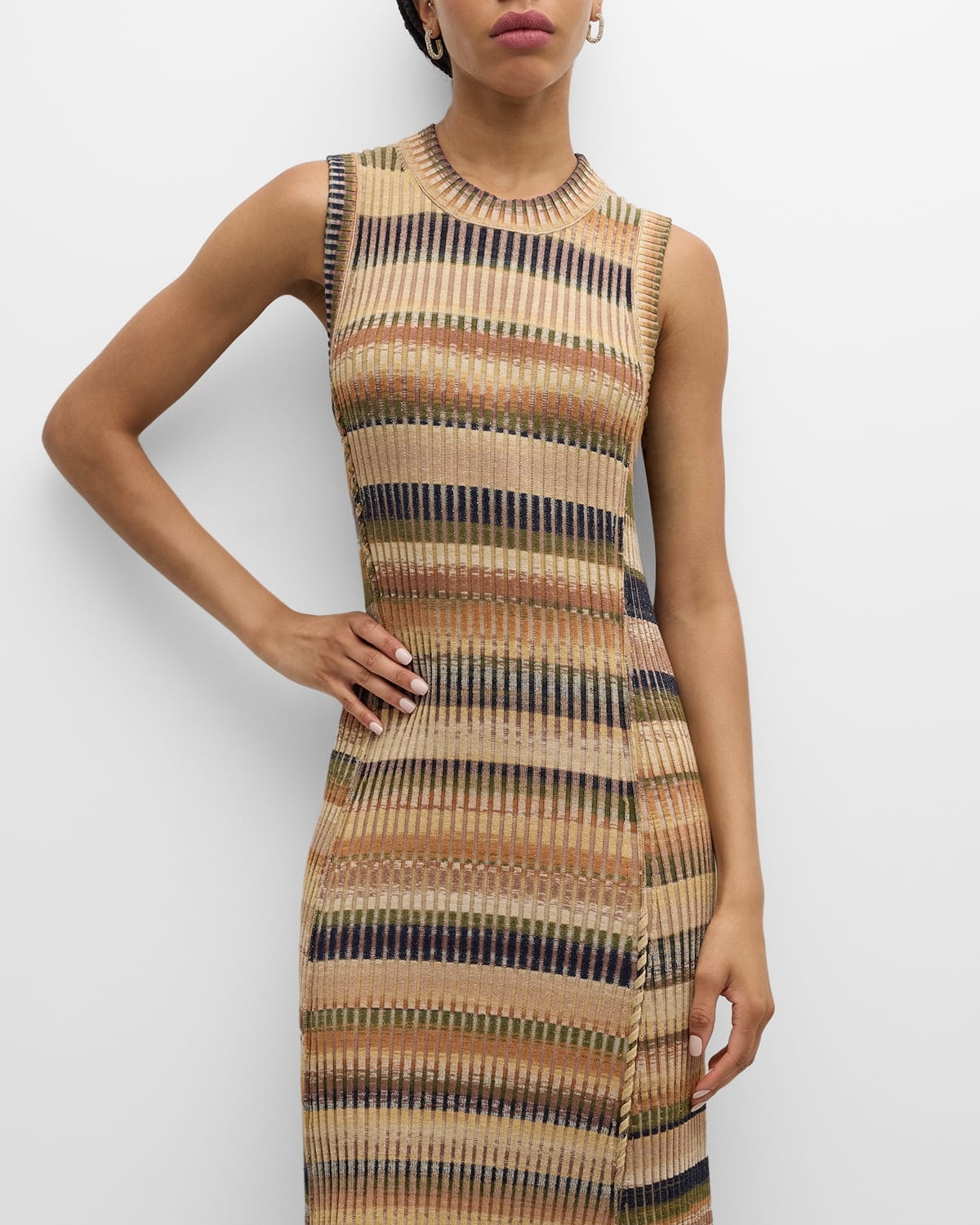 Fairfax Sleeveless Stripe Knit Midi Dress - 6