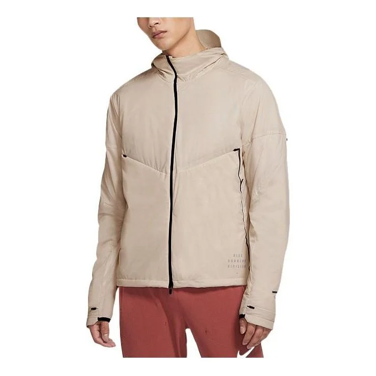 남자 나이키 단단한 색깔 Breathable 운영하는 훈련 Athleisure 캐주얼 스포츠 재킷 빛 브라운 CU789 - 1