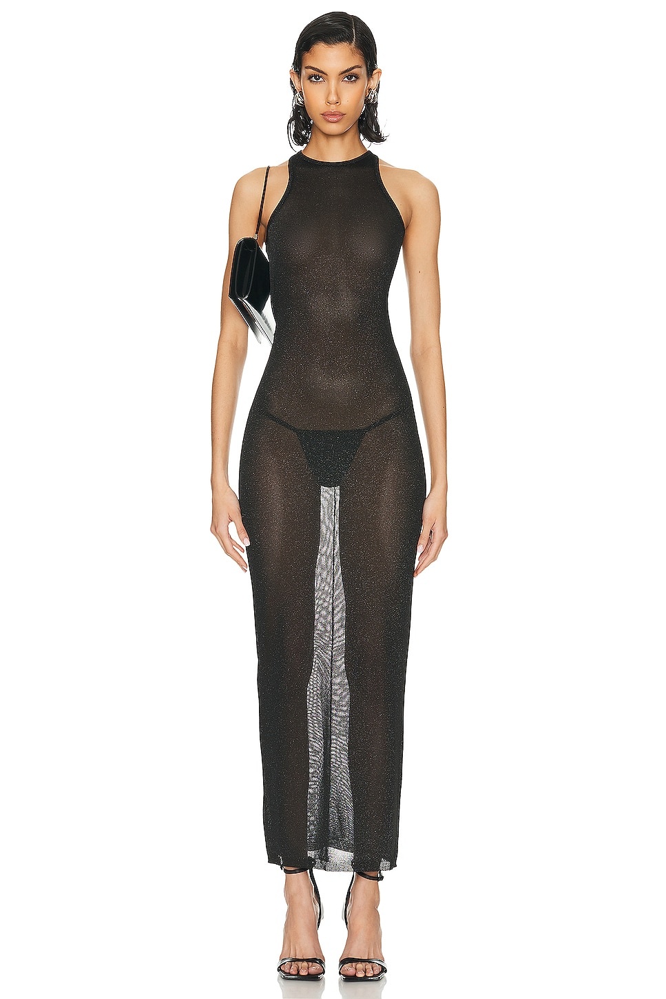 Sheer Knit Racer Dress - 1