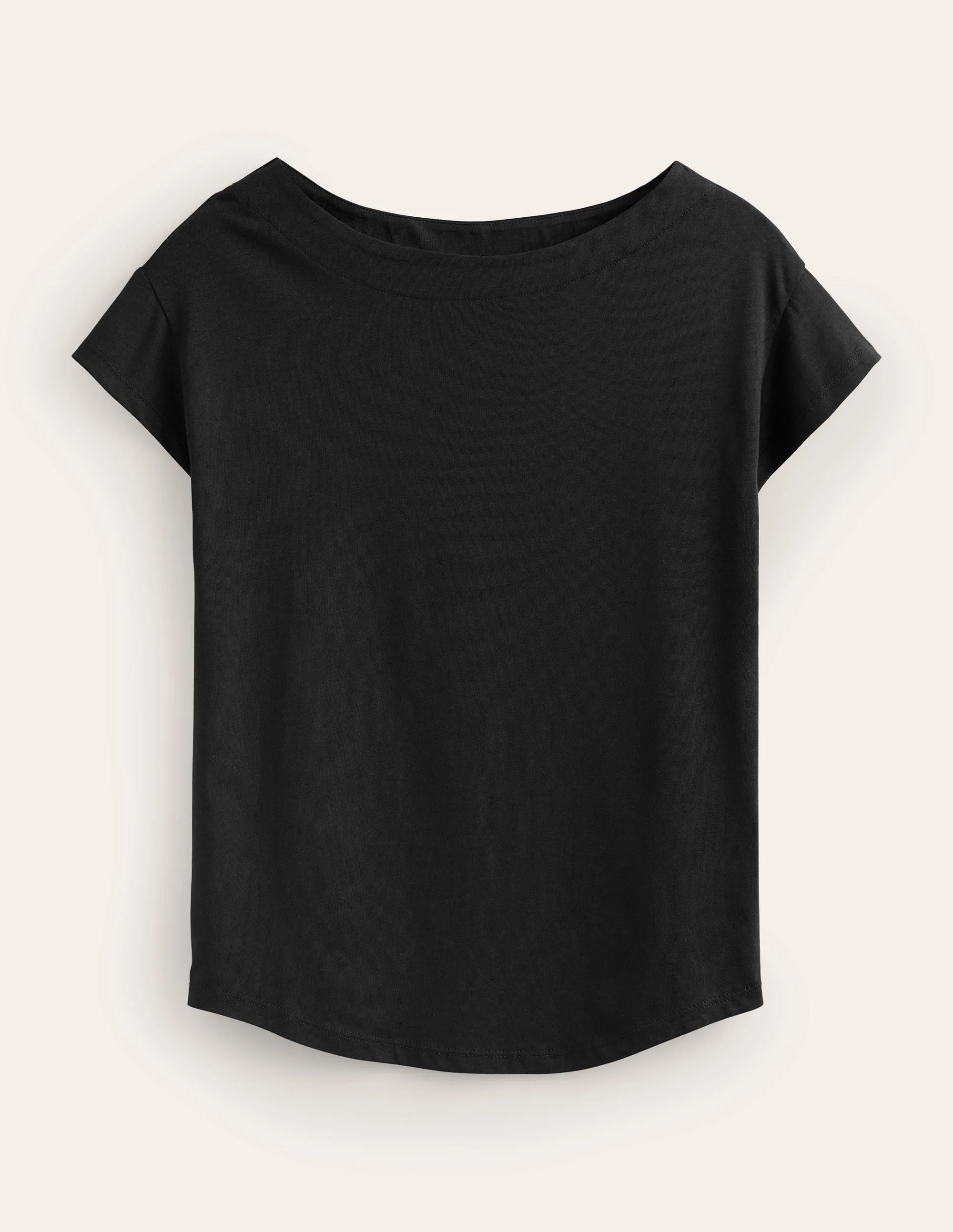 Supersoft Boat Neck T-Shirt-Black - 1