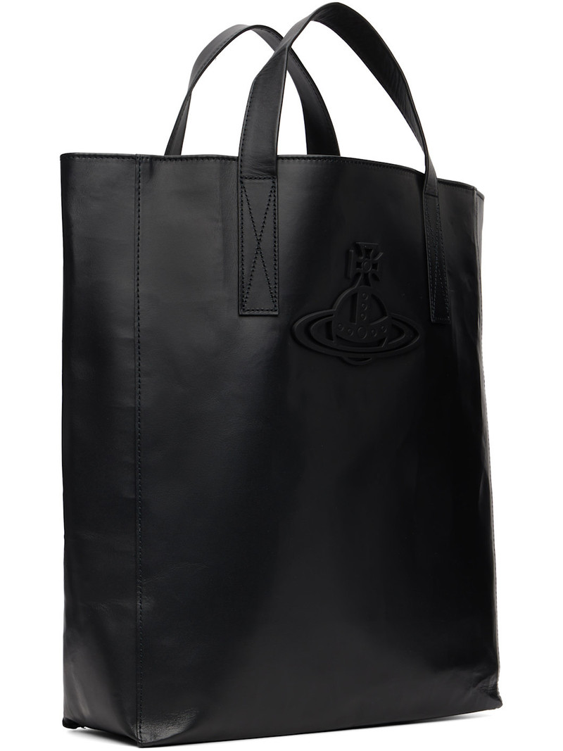 Vivienne Westwood Black Leather Sarah Medium Tote outlook