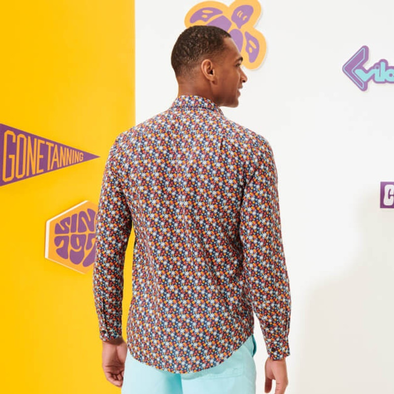 Unisex Cotton Voile Summer Shirt 1977 Spring Flowers 4