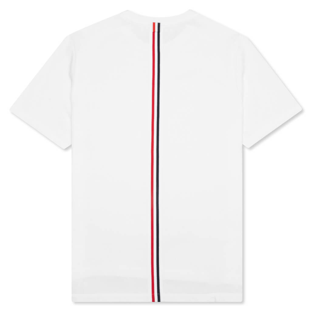 THOM BROWNE CENTER BACK STRIPE PIQUE TEE - WHITE - 2