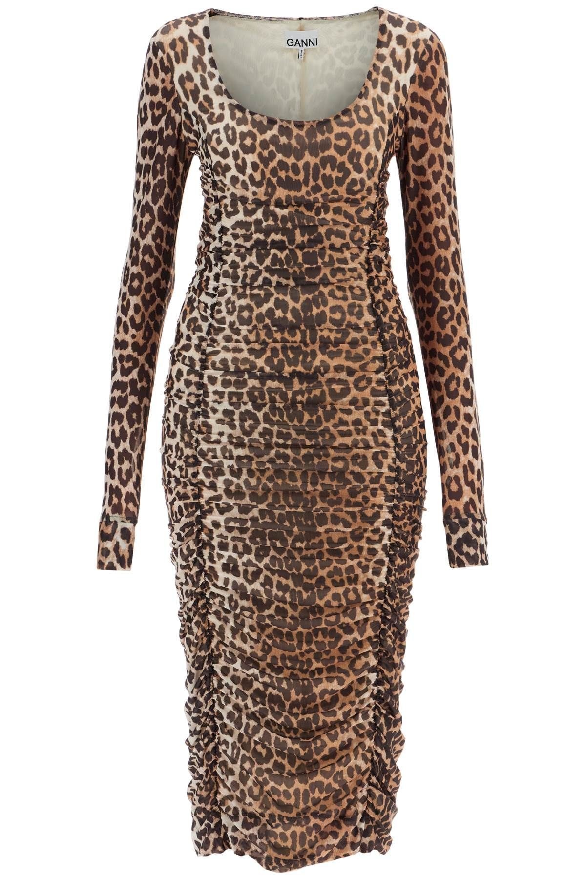 'ANIMAL PRINT MIDI DRESS IN MESH - 1