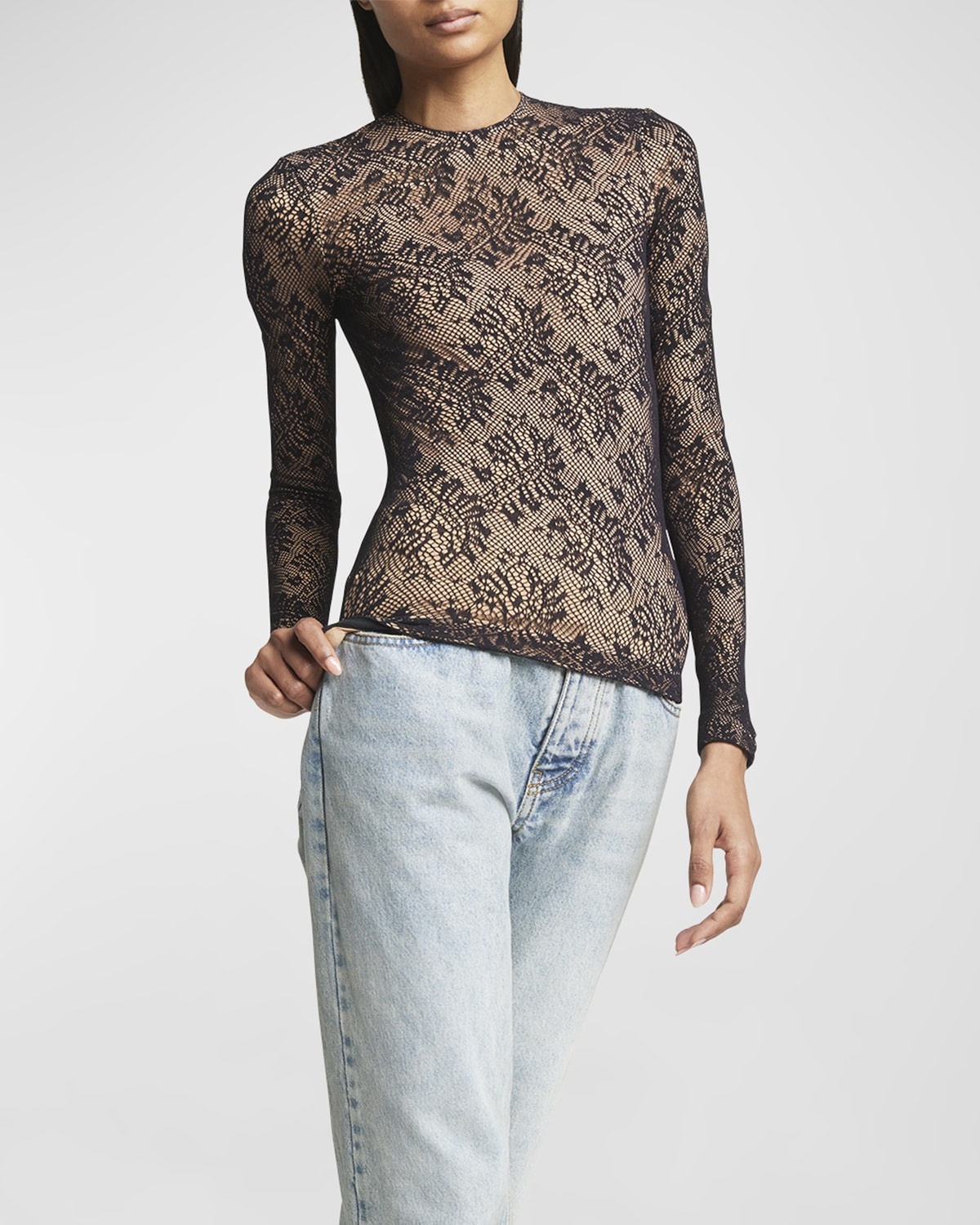 Lace Crewneck Top - 7