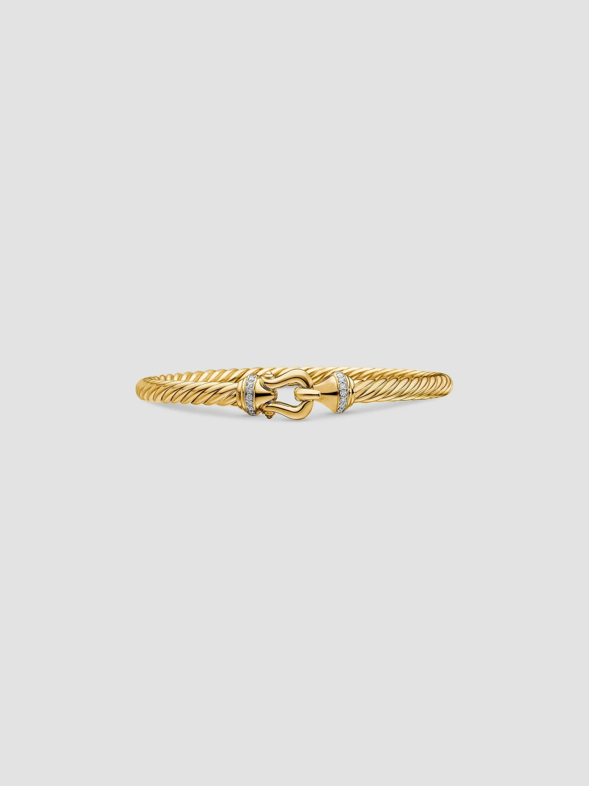 Women's Buckle Cablespira Bracelet in 18K Yellow Gold - Diamond - 1