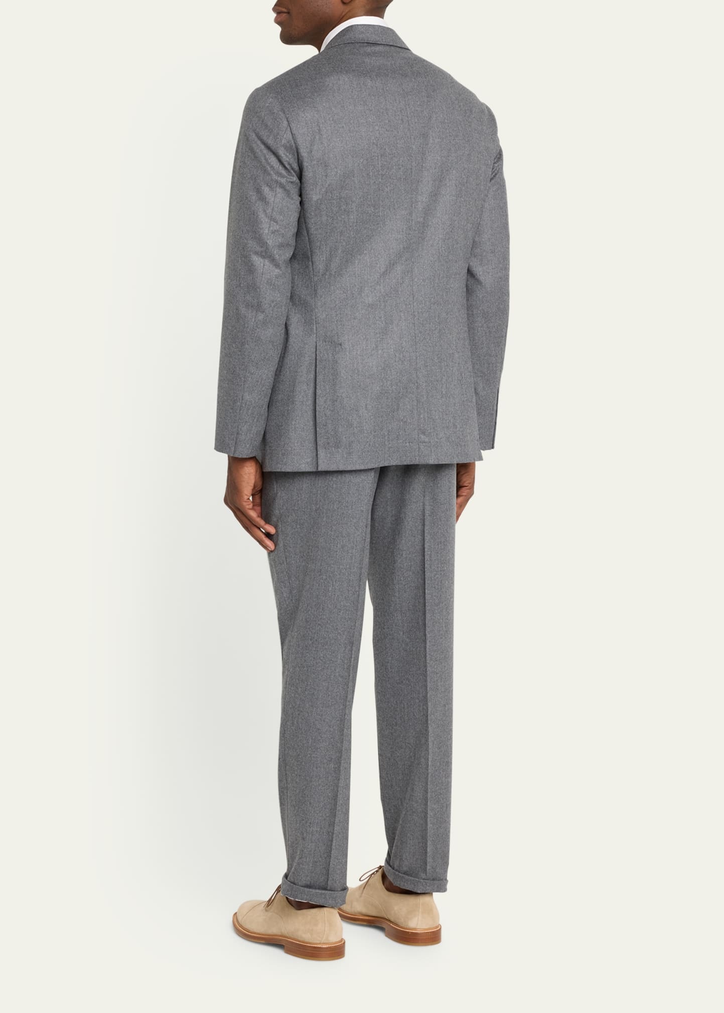 Men's Solid Wool Suit - 3