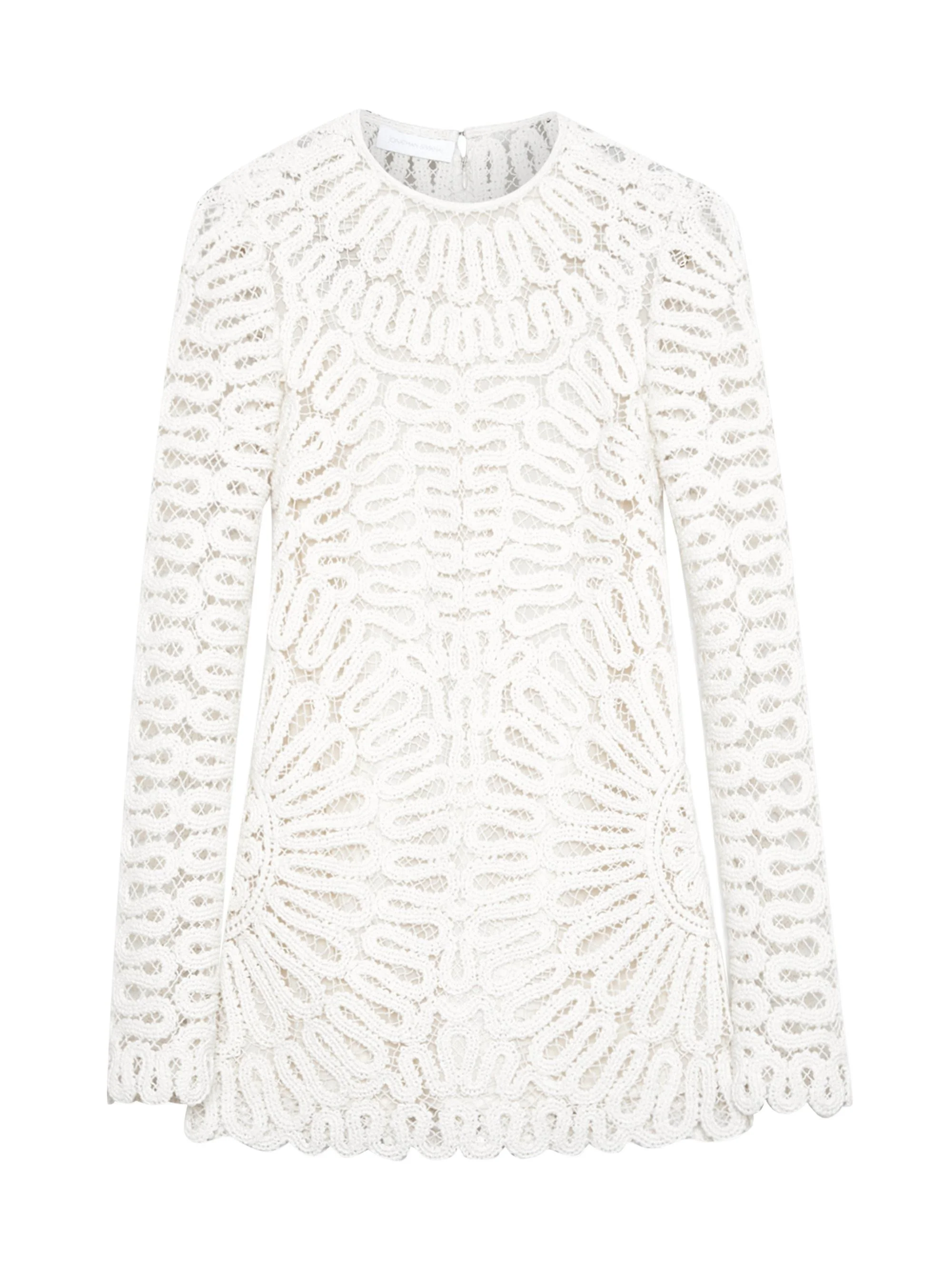 Women's McCall Crocheted Long-Sleeve Minidress - White - 1