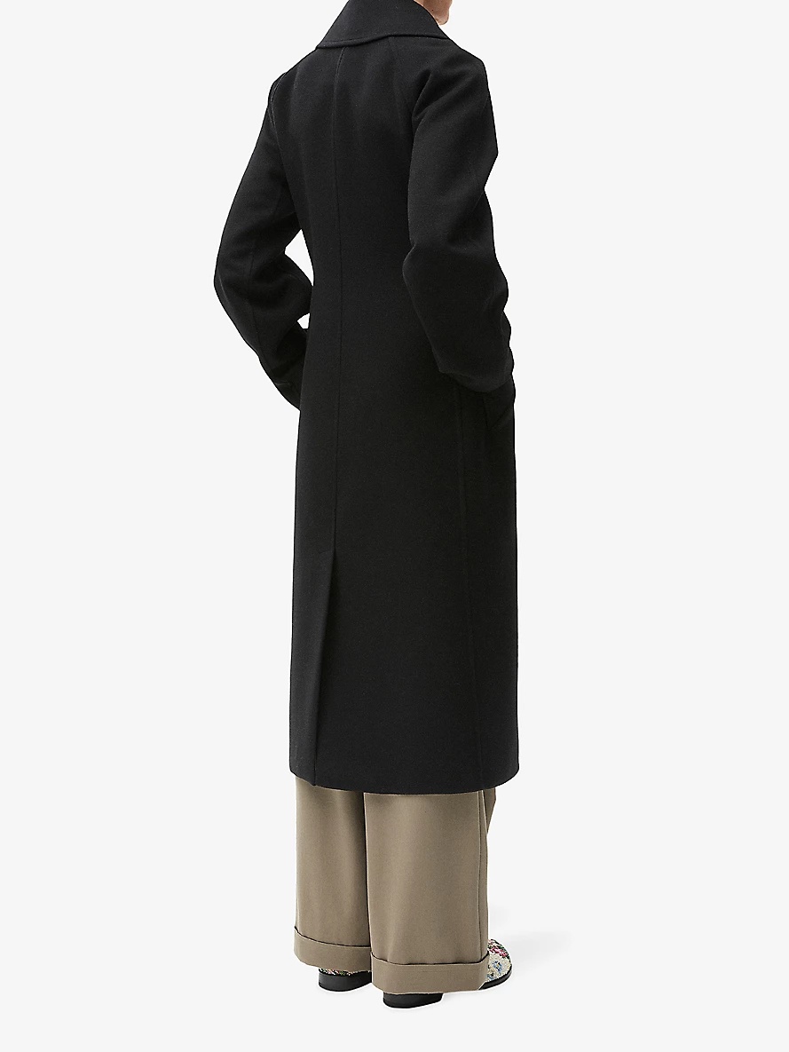 Double-breasted regular-fit wool and cashmere-blend coat - 4